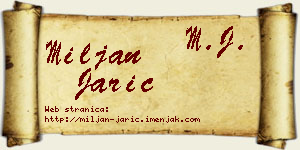 Miljan Jarić vizit kartica
